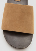 Sandales En Daim Avec Semelle En Bois