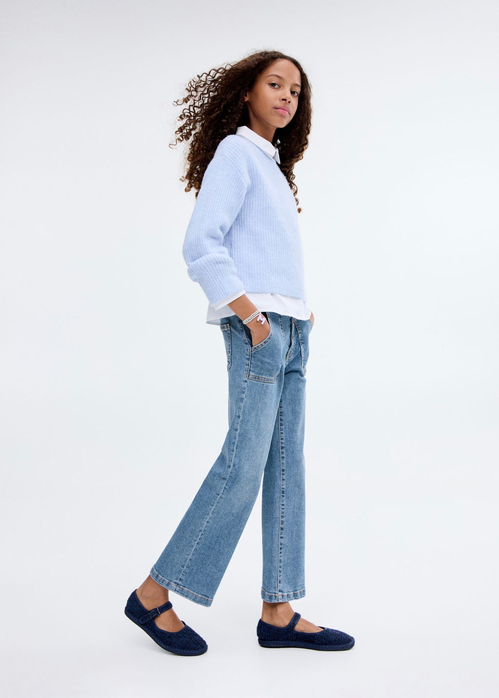 Jean Utility1 Bleu Moyen - Fille