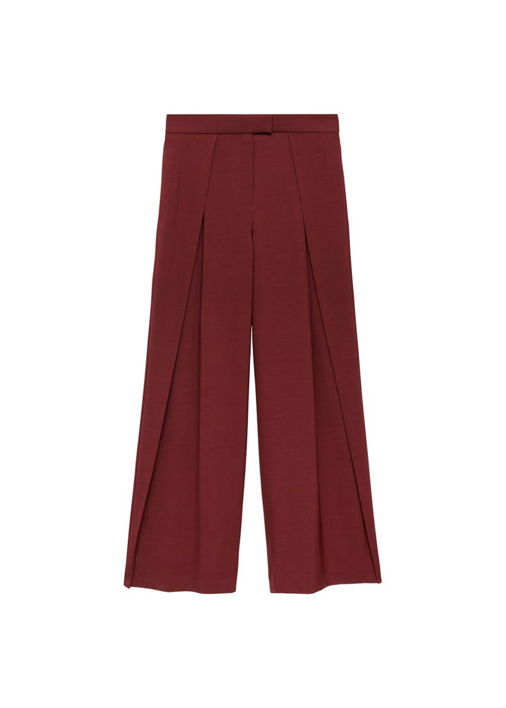 Pleated Wide-Leg Suit Trousers