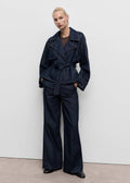 Pantalon Denim Large Avec Passants