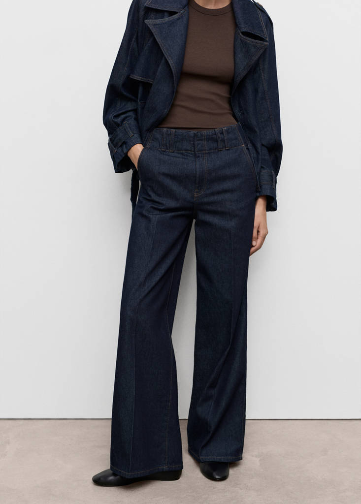 Pantalon Denim Large Avec Passants