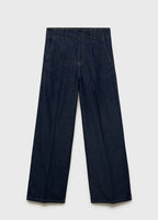 Pantalon Denim Large Avec Passants