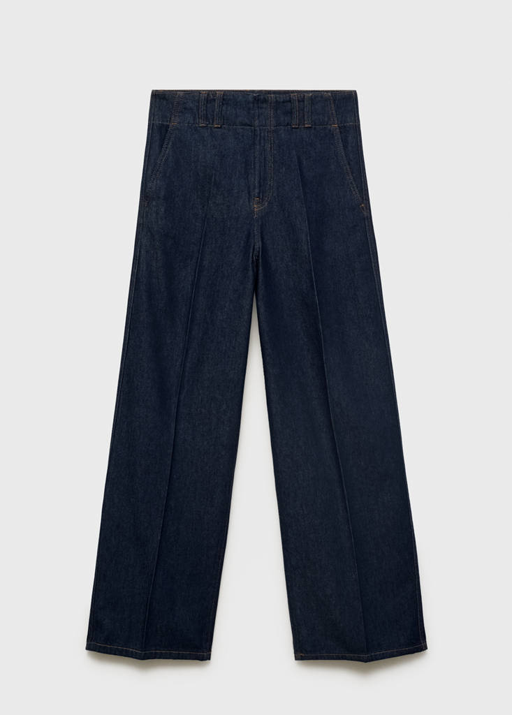 Pantalon Denim Large Avec Passants