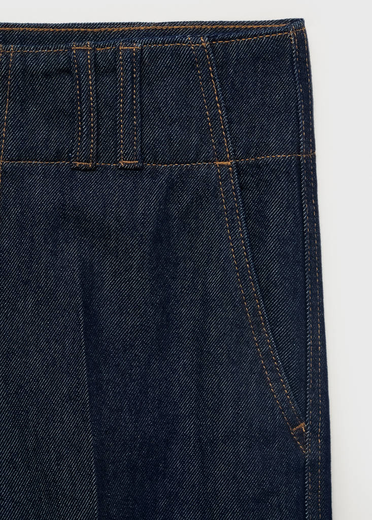 Pantalon Denim Large Avec Passants