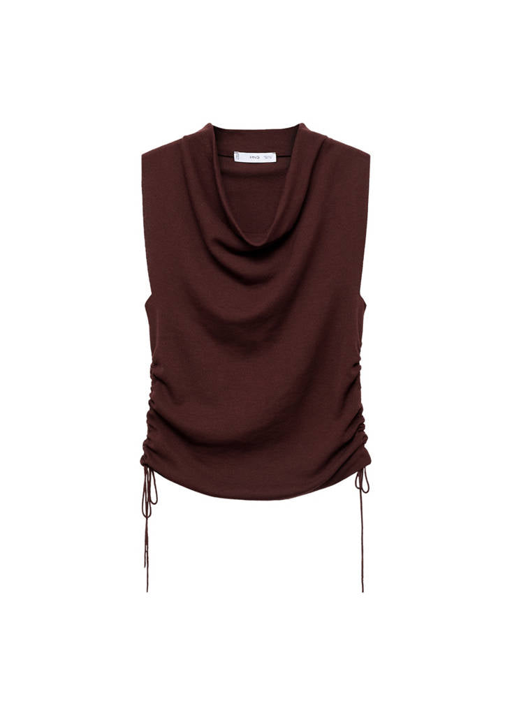 Top Maille À Fronces