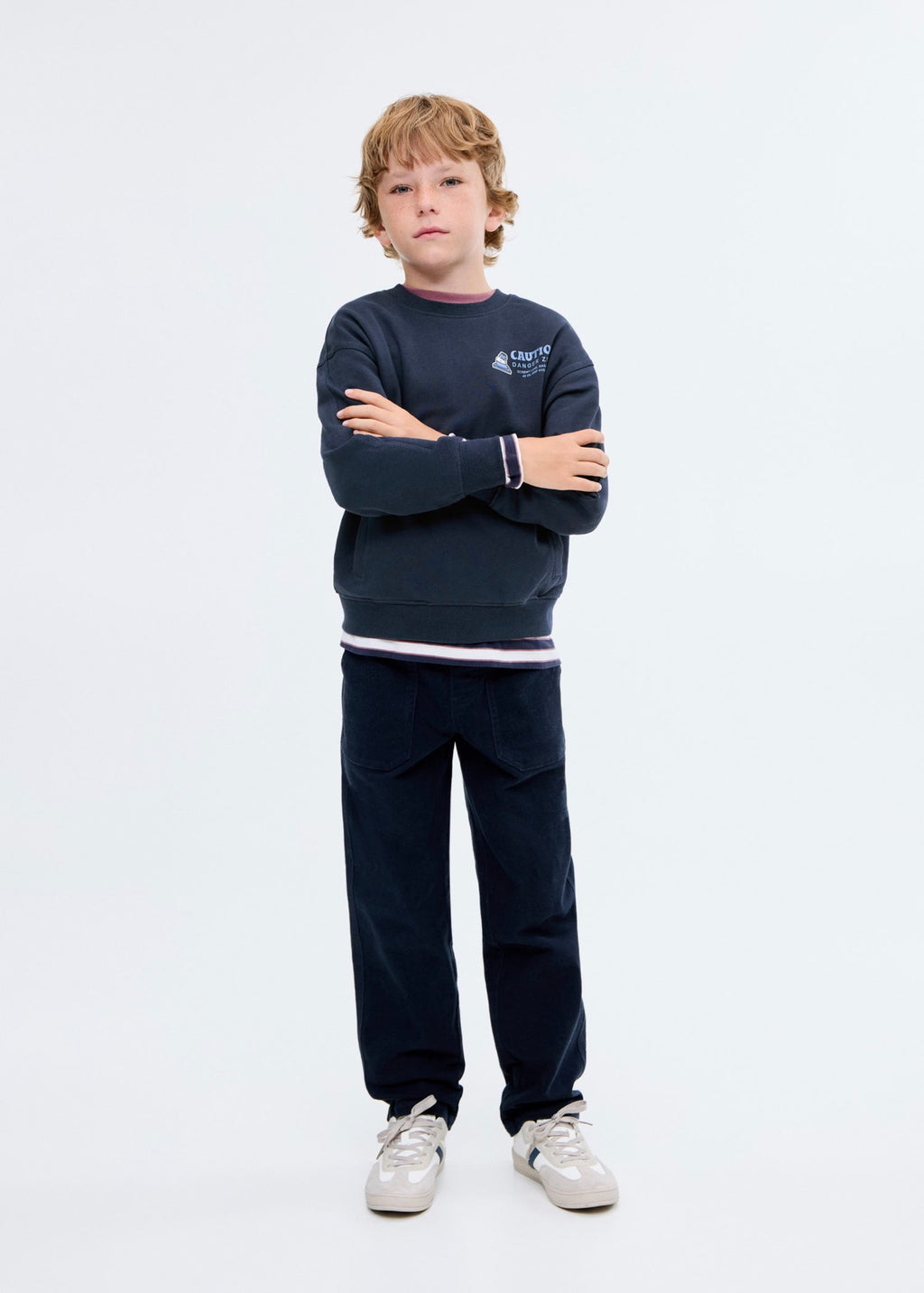Sudadera Caution Azul Marino - Niño