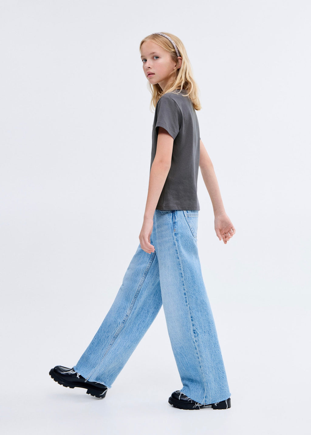 T-Shirt Diego Gris Anthracite - Fille