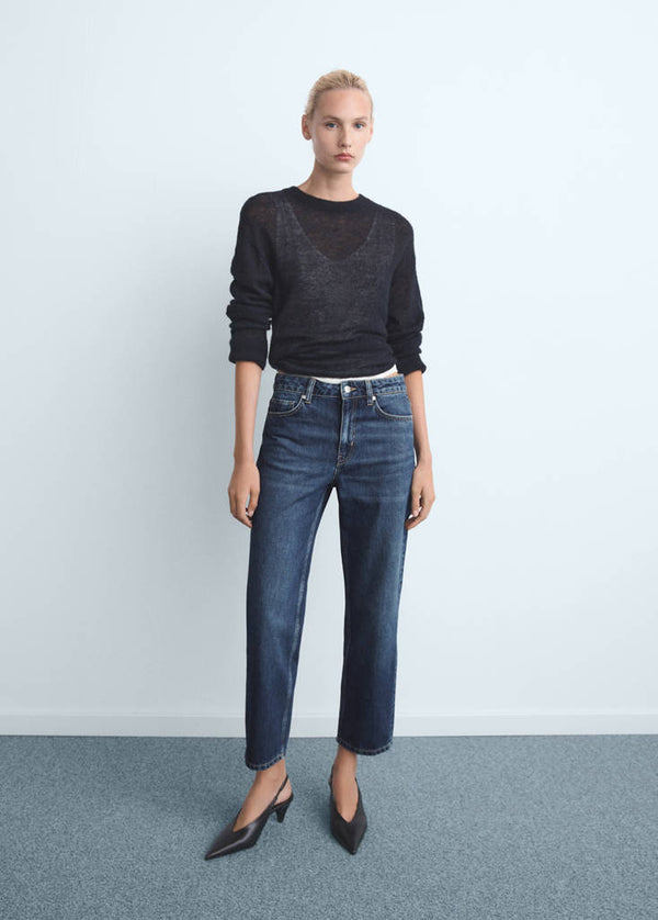 Jeans Dritti A Vita Normale