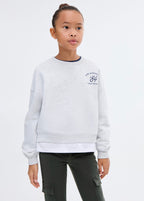 Sudadera Sports Gris Claro Jaspeado - Niña
