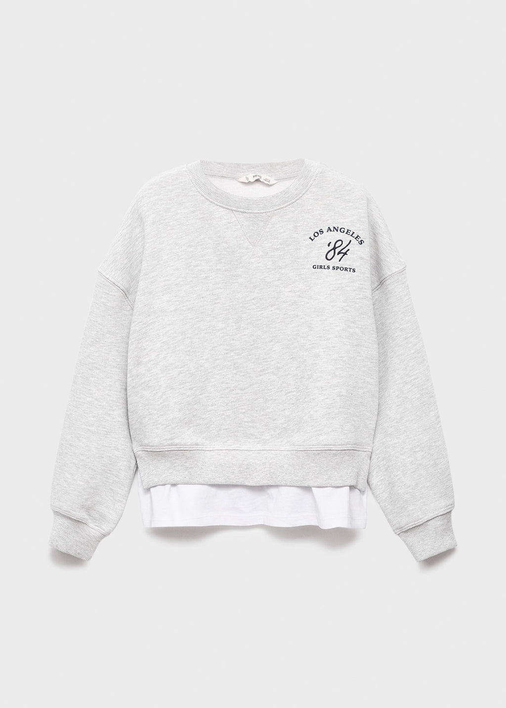 Sudadera Sports Gris Claro Jaspeado - Niña