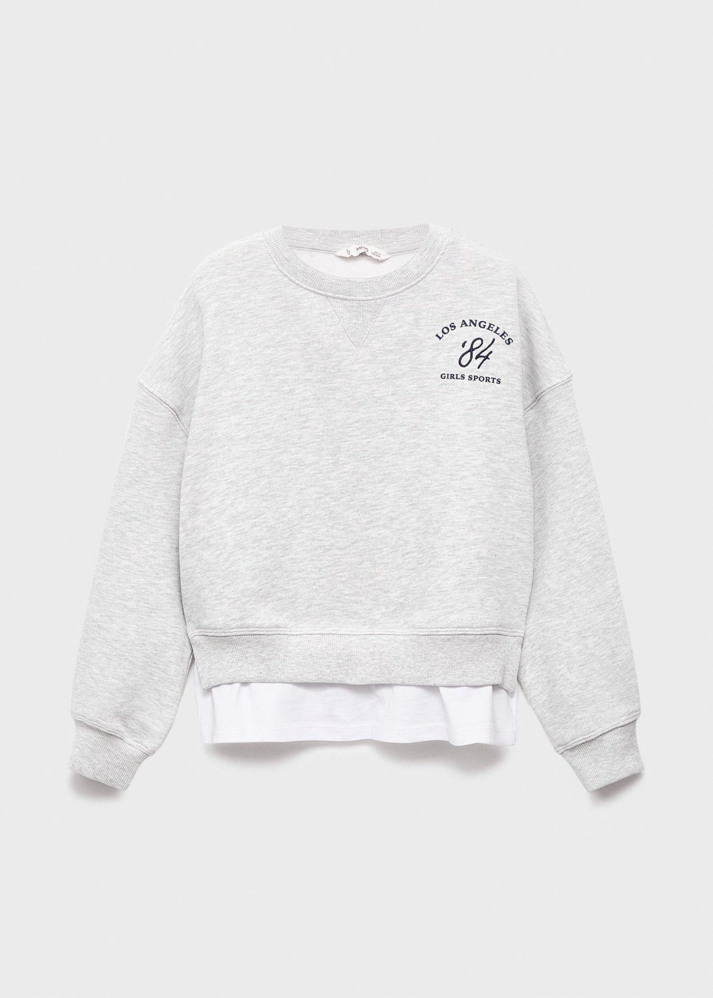 Sudadera Sports Gris Claro Jaspeado - Niña