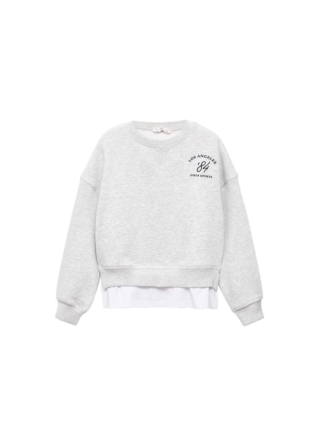 Sudadera Sports Gris Claro Jaspeado - Niña