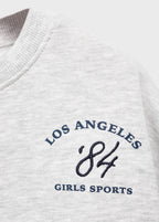 Sudadera Sports Gris Claro Jaspeado - Niña