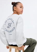 Sudadera Sports Gris Claro Jaspeado - Niña