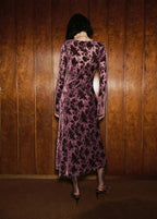 Robe Jacquard Floral Manches Cloche