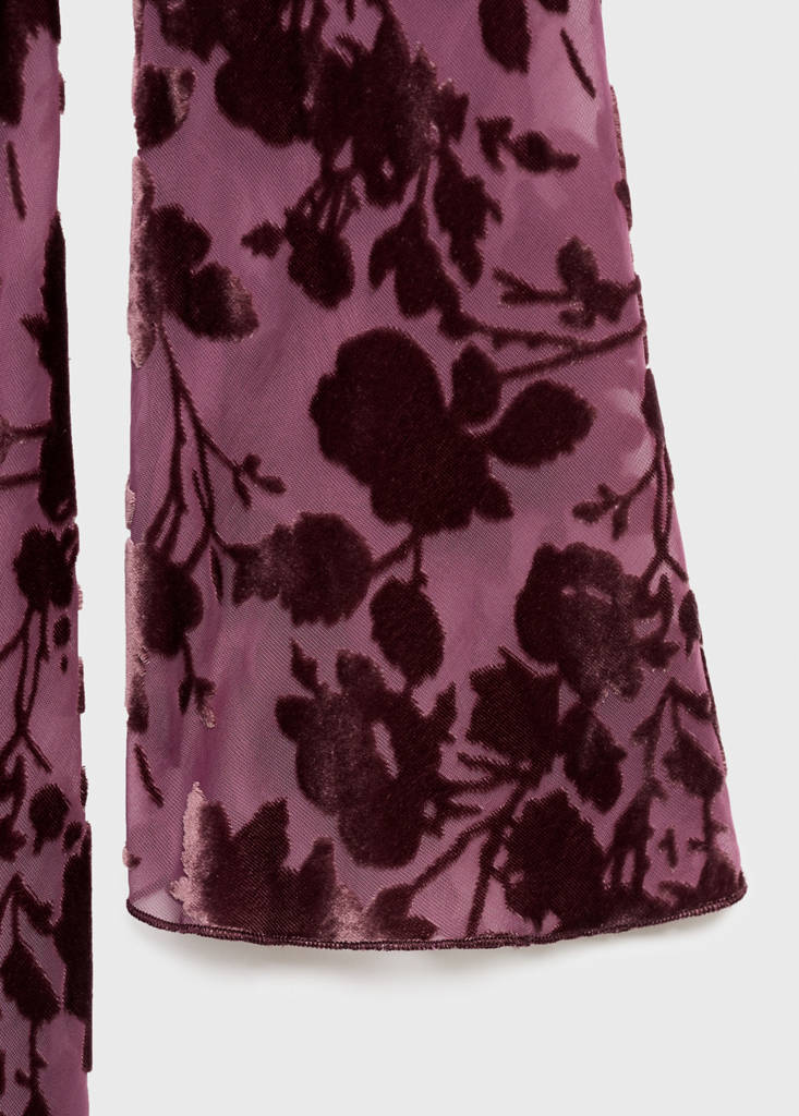 Robe Jacquard Floral Manches Cloche