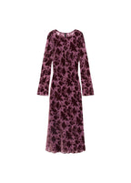 Robe Jacquard Floral Manches Cloche