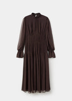 Robe Froncée Manches Bouffantes