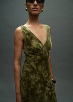 Robe Jacquard Col En V