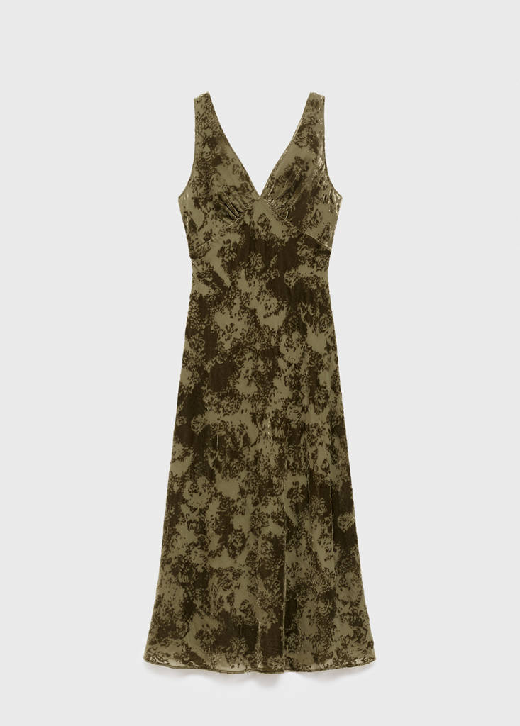 Robe Jacquard Col En V