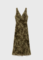 Robe Jacquard Col En V