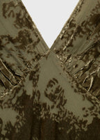 Robe Jacquard Col En V