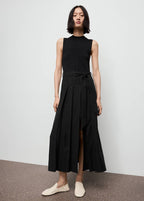 Robe À Ceinture Tissu Combiné