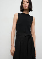 Robe À Ceinture Tissu Combiné