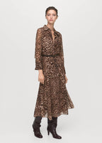 Robe-Chemise Léopard Avec Ceinture