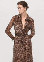 Robe-Chemise Léopard Avec Ceinture