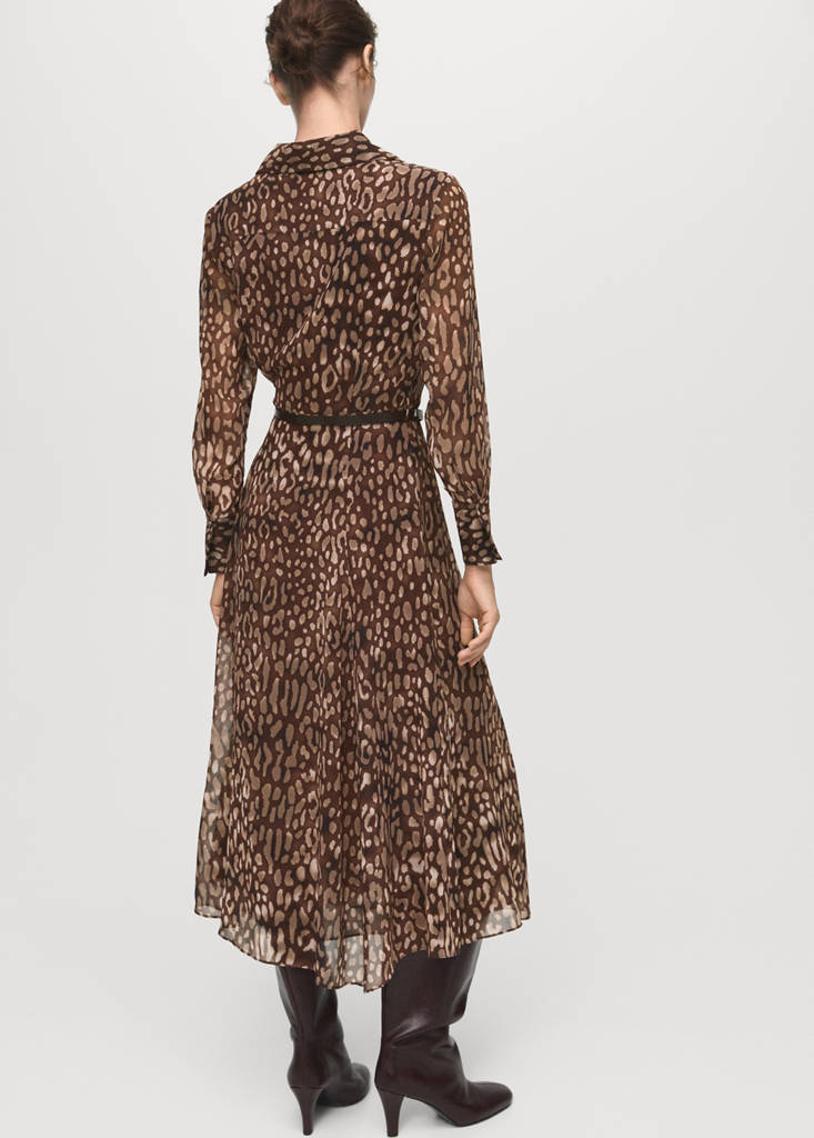 Robe-Chemise Léopard Avec Ceinture
