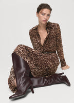 Robe-Chemise Léopard Avec Ceinture