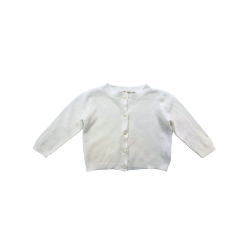 Bonpoint - Cardigan Blanc En Coton - 12 Mois