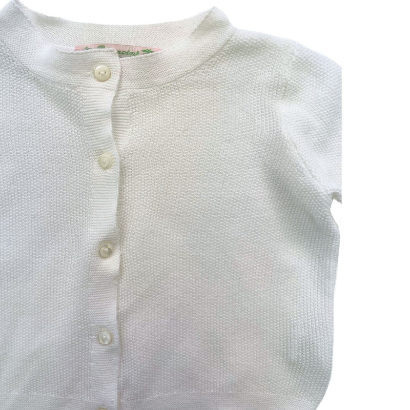 Bonpoint - Cardigan Blanc En Coton - 12 Mois