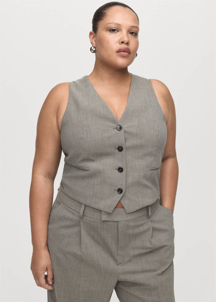 Gilet De Costume Laine Mélangée