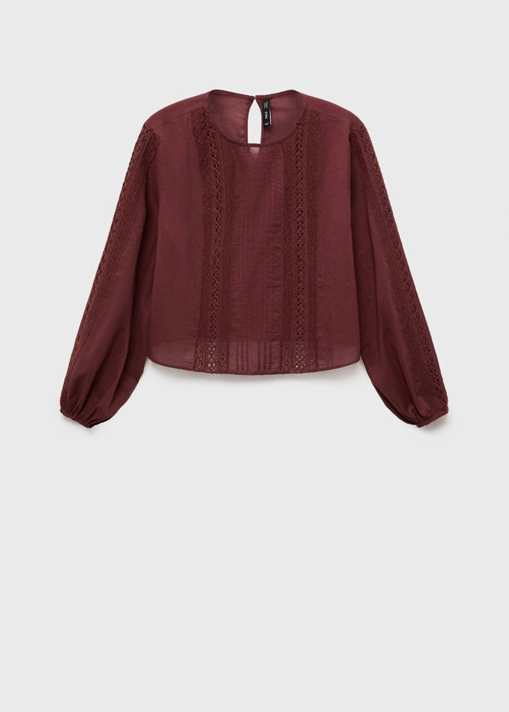 Blouse Brodée Manches Bouffantes