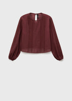 Blouse Brodée Manches Bouffantes