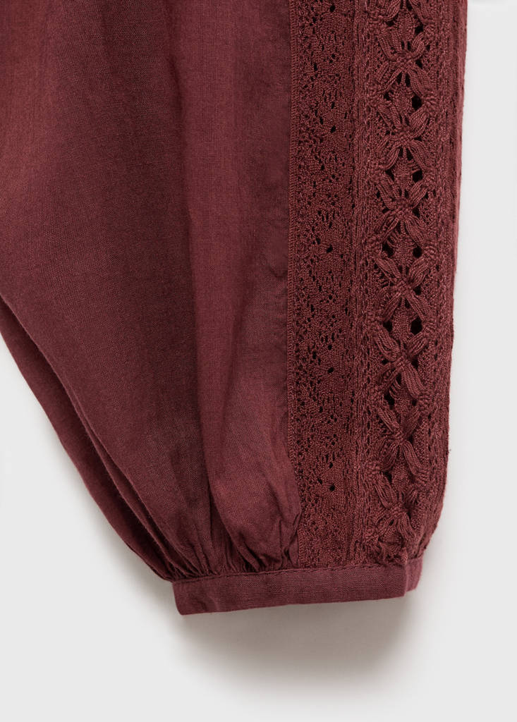 Blouse Brodée Manches Bouffantes