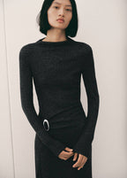 Robe En Maille Fine Avec Détails Métalliques