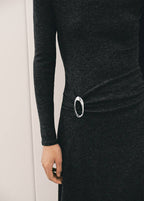 Robe En Maille Fine Avec Détails Métalliques
