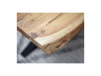 Twist Dining Table - Solid Acacia Wood and Black Metal Legs