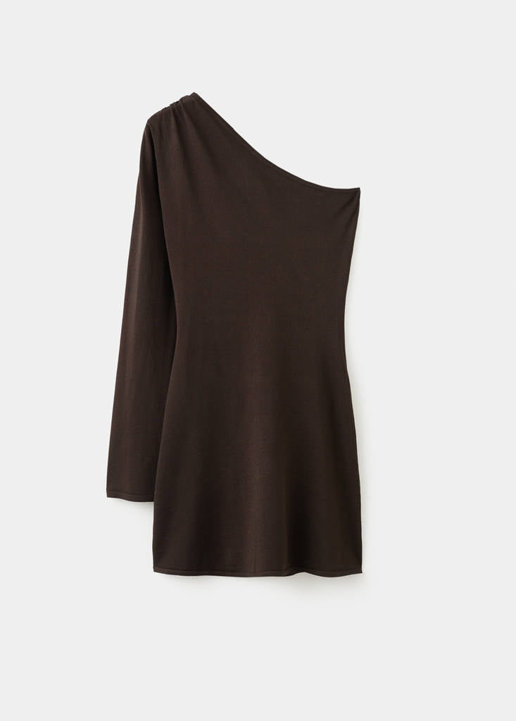 Robe En Maille Fine Avec Manches Asymétriques