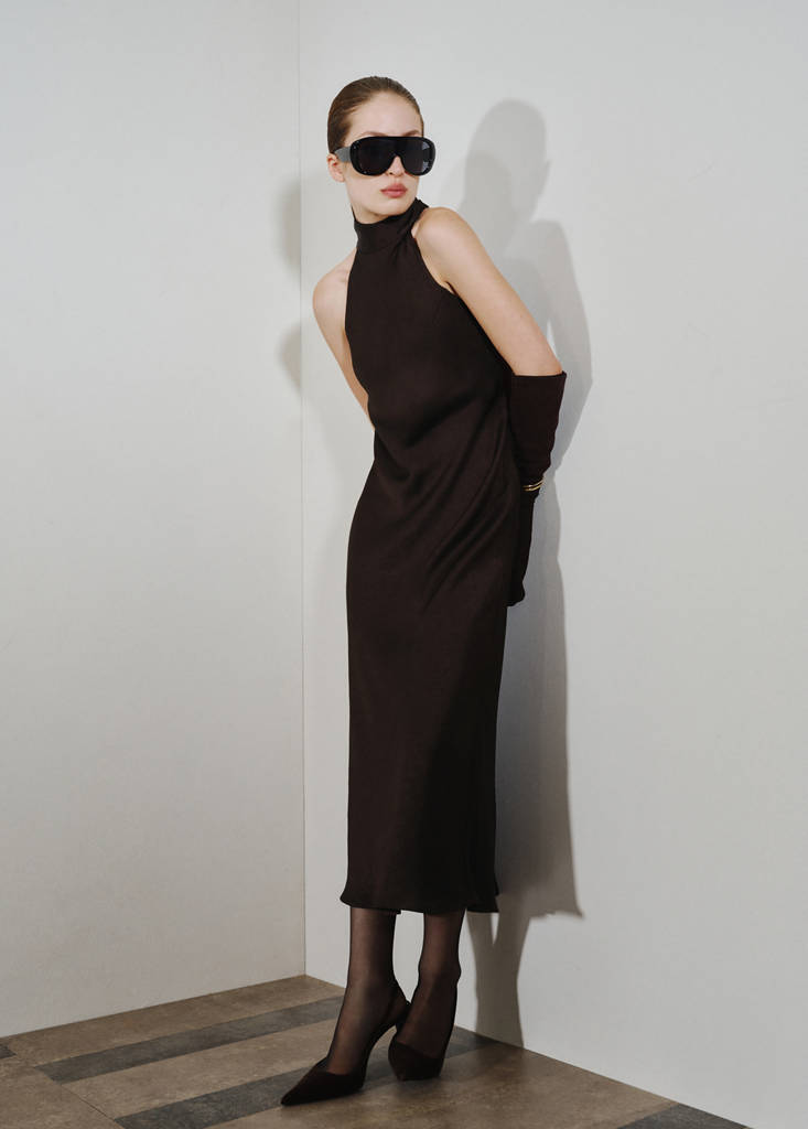 Robe Satinée Effet Froissé