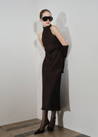 Robe Satinée Effet Froissé