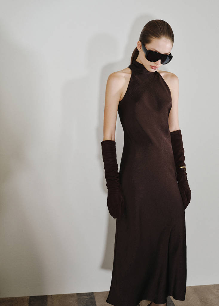 Robe Satinée Effet Froissé
