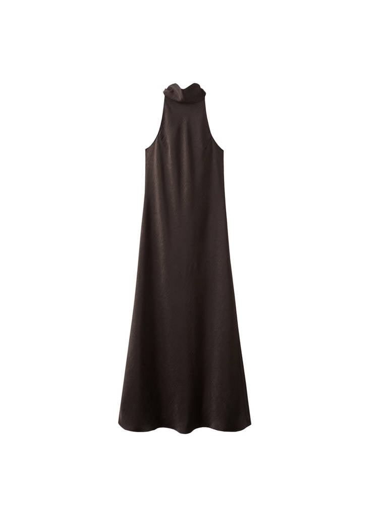 Robe Satinée Effet Froissé