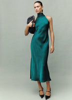 Robe Satinée Effet Froissé