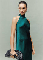 Robe Satinée Effet Froissé