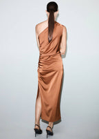 Robe Satinée Asymétrique