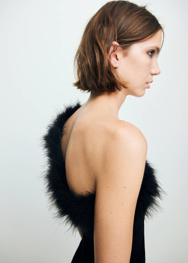 Haut En Maille Fine À Plumes